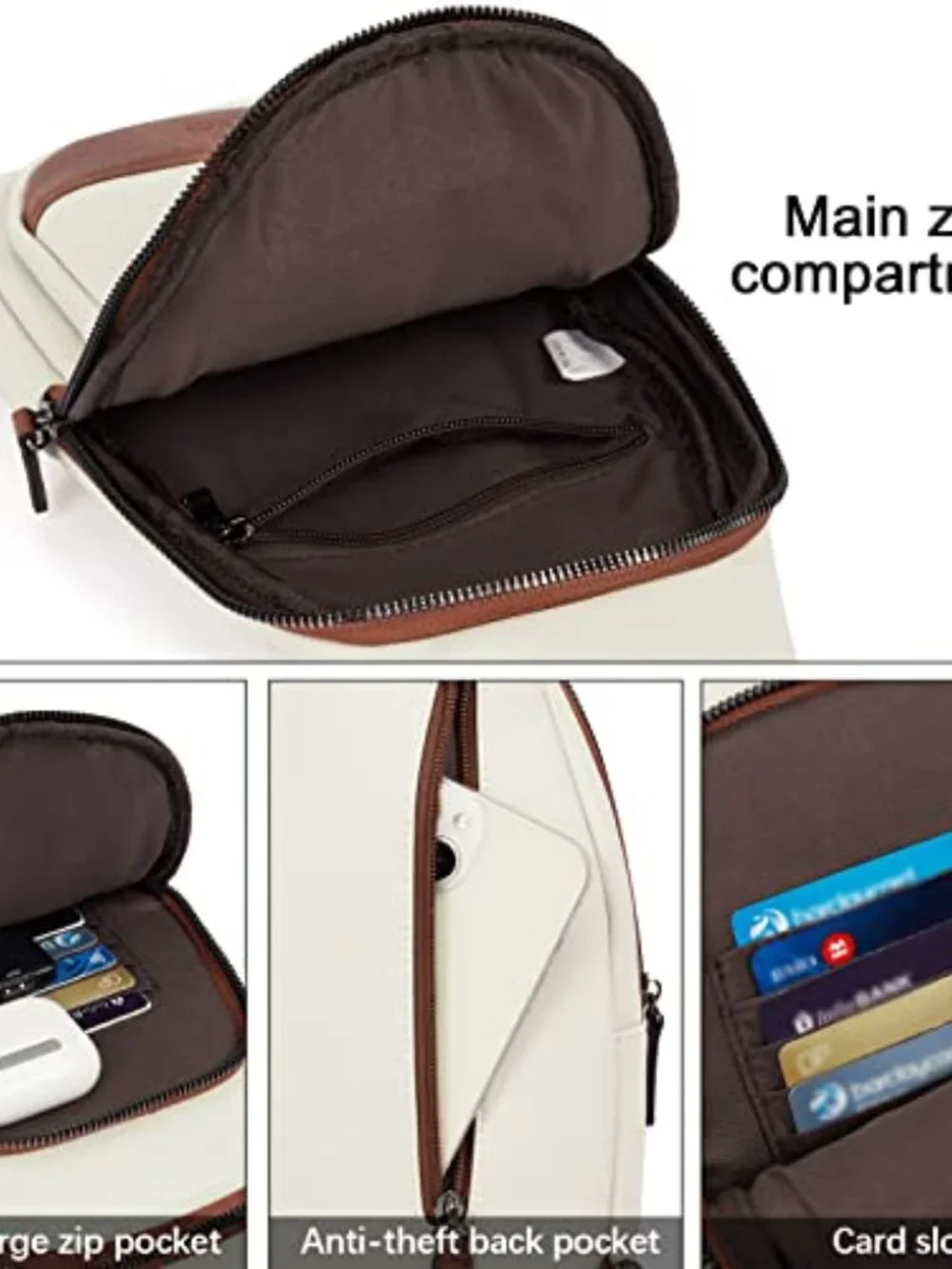 Vintage Faux Leather Crossbody Sling Bag Backpack for Women Men